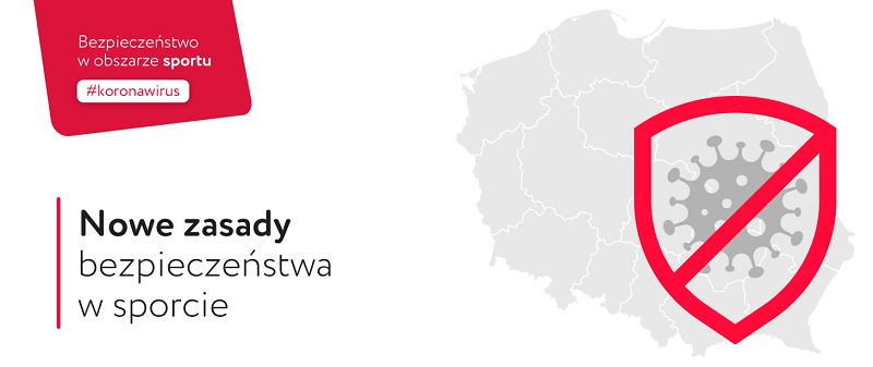 grafika Ministerstwa Zdrowia przedstawiająca mapę polski i grafikę koronawirusa