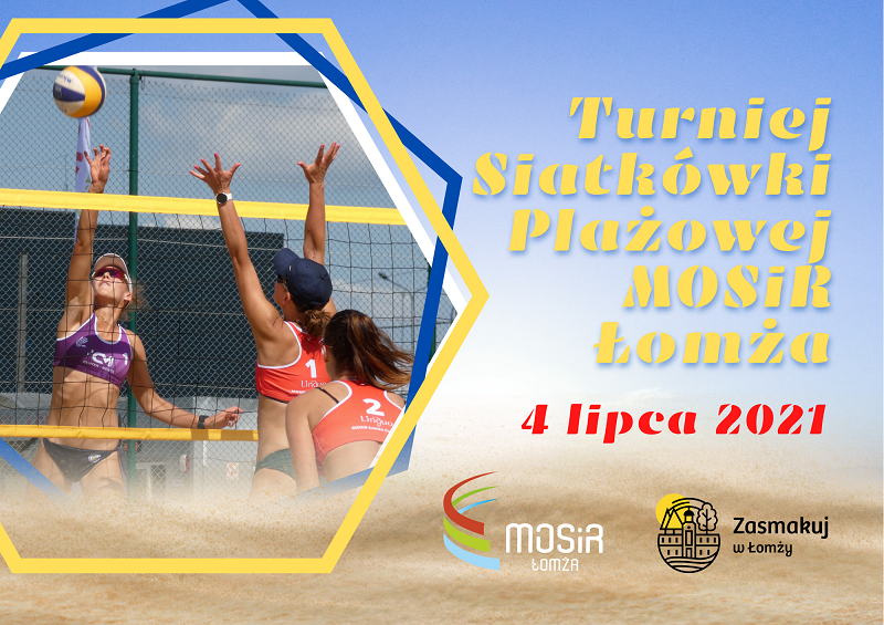 plakat turniej siatkówki plażowej zdjęcie zawodniczek na turnieju