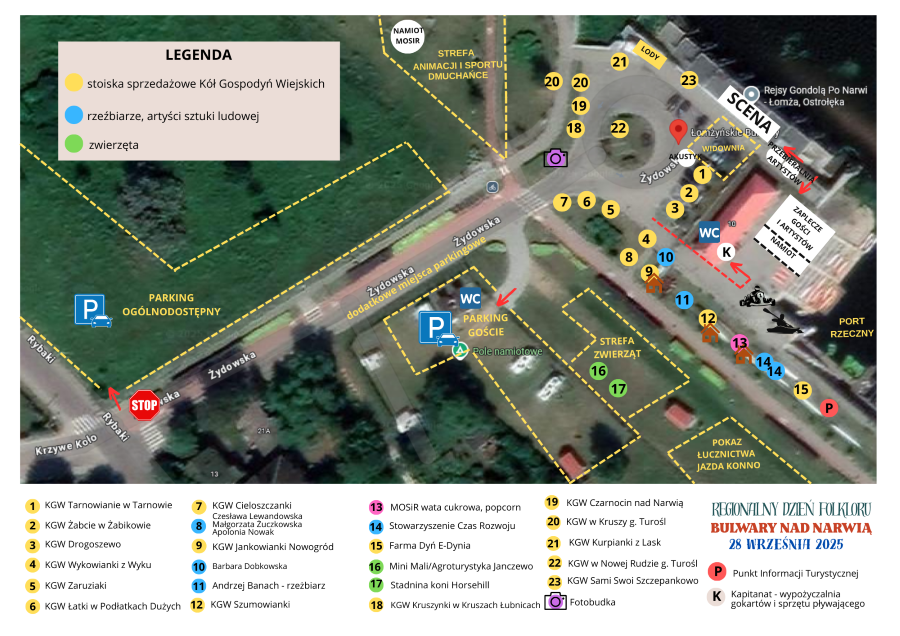 mapka wydarzenia, wstawione są wszystkie punkty i lokalizacja stoisk